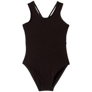 Flo Active Girl's Sparkle Back Mesh Tank Leotard (Little Kids/Big Kids) Black 10